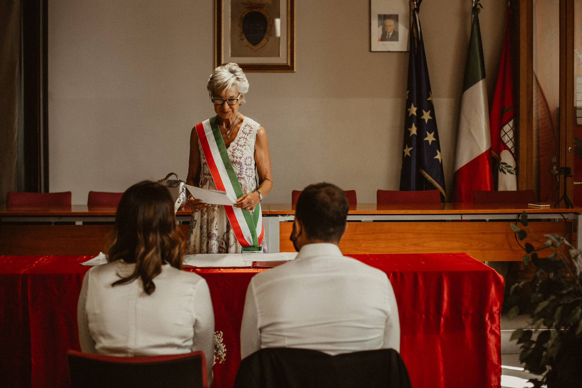 Civil Wedding during the ceremony before the Major