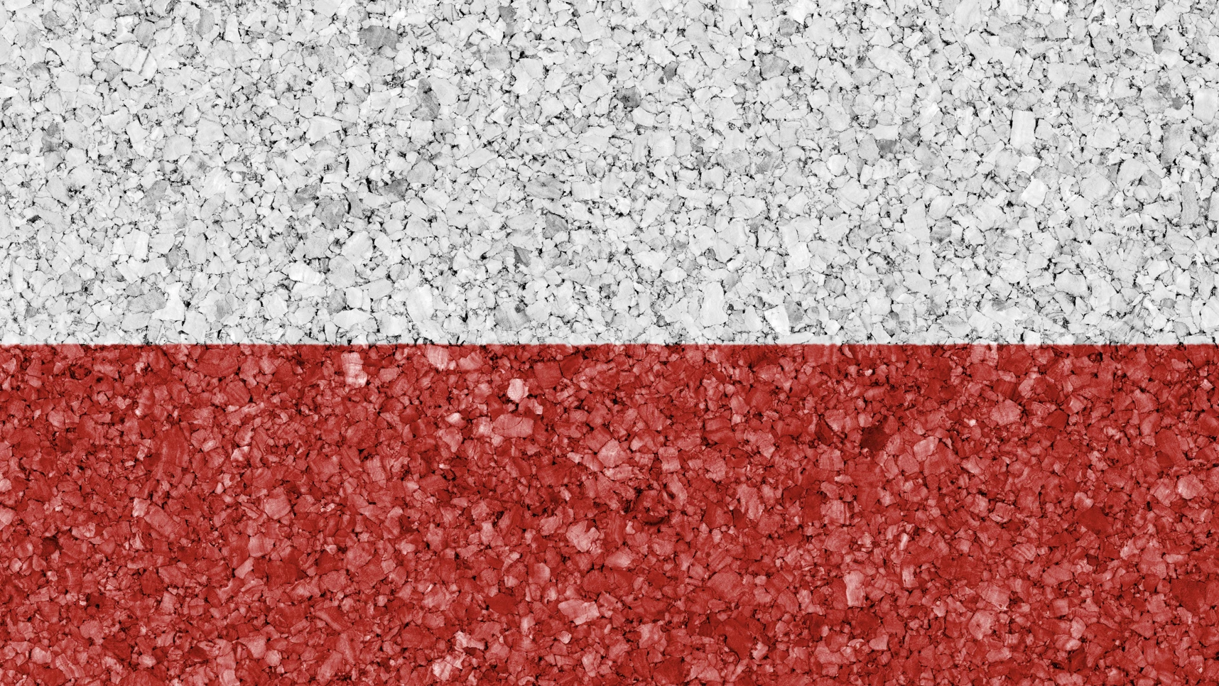 Polish flag made of rocks.