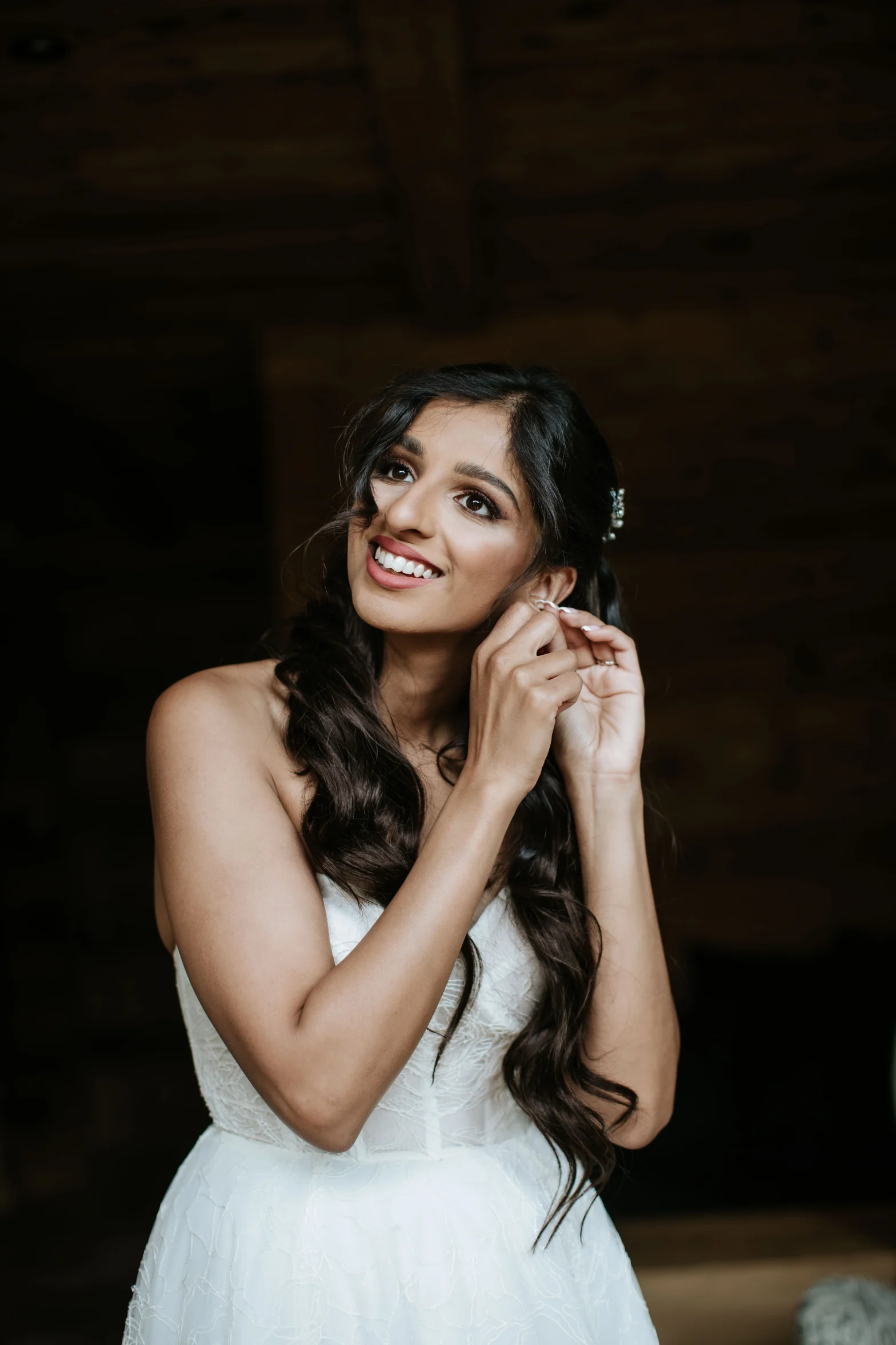 Indian bride during wedding preparations