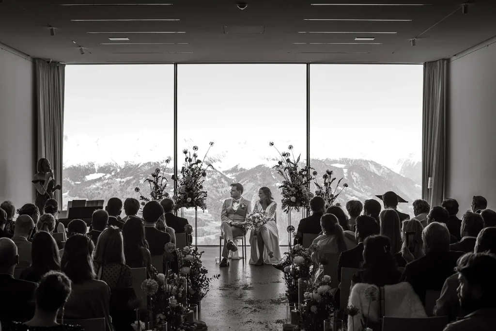 Civil wedding in a museum at 2,000 meters in the Dolomites