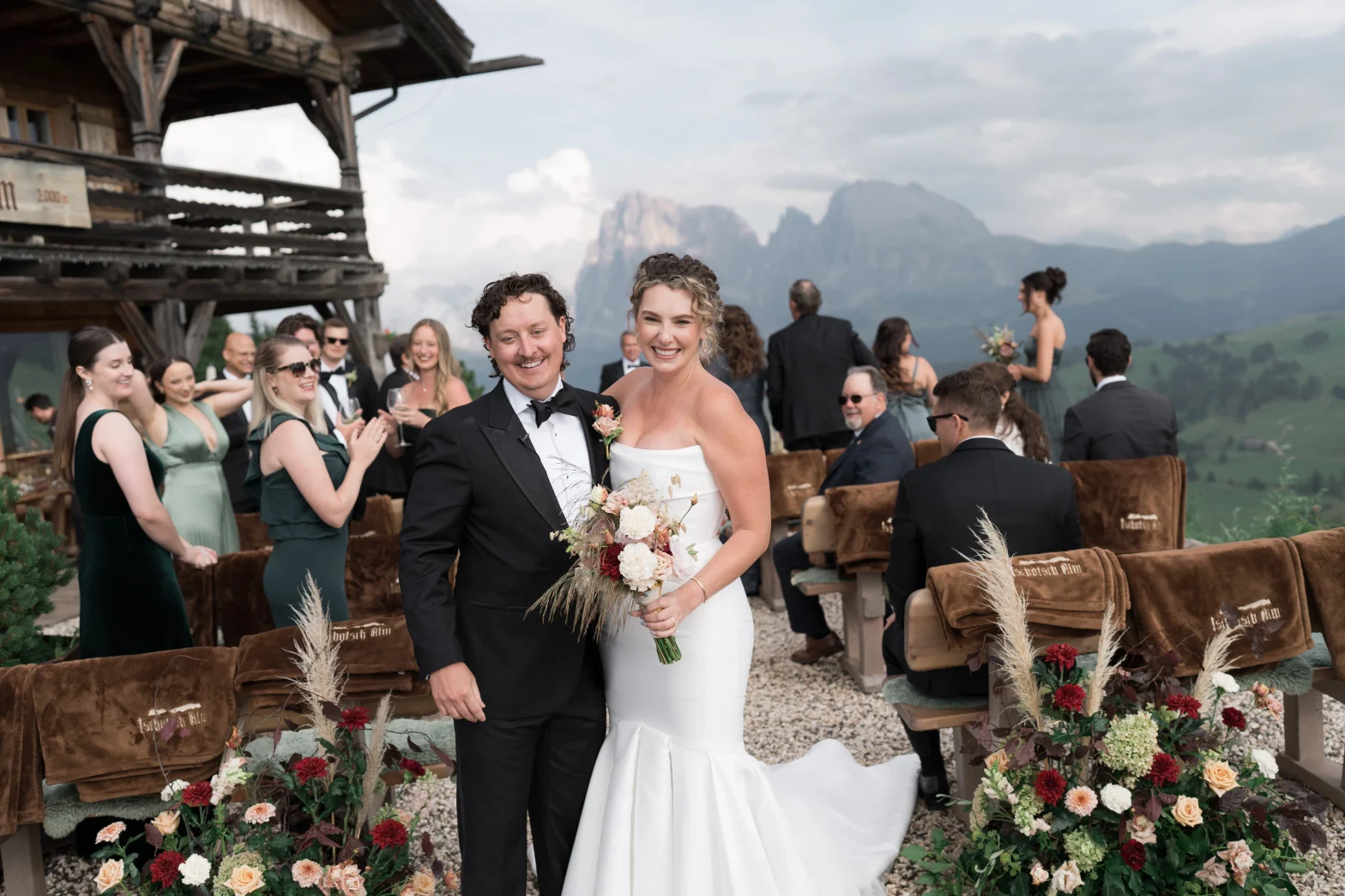 An American couple after a marriage celebration in Italy